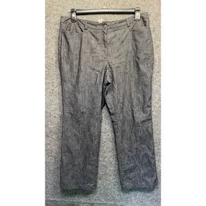 Peter Nygard Pants Womens 14 Petite Straight Black Gray Glitter 1H065172